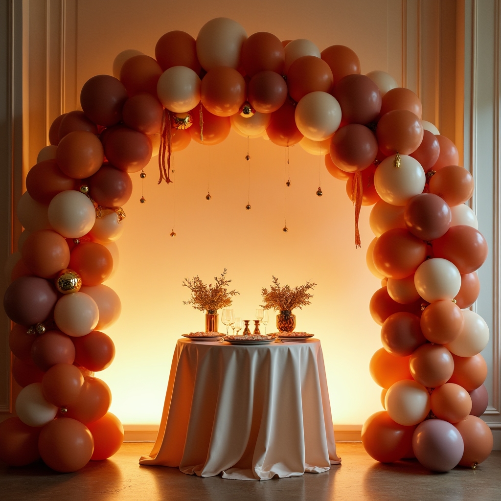 Organikus ballon ív pasztell és fehér ballonokból